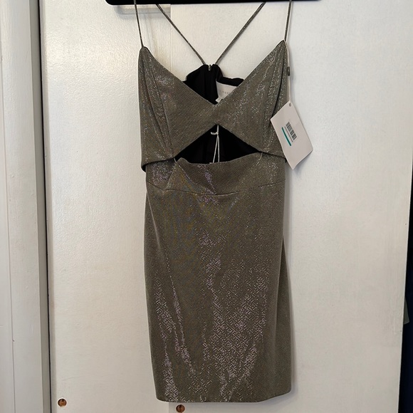 Michelle Mason Cutout Metallic Dress NWT - Picture 2 of 6
